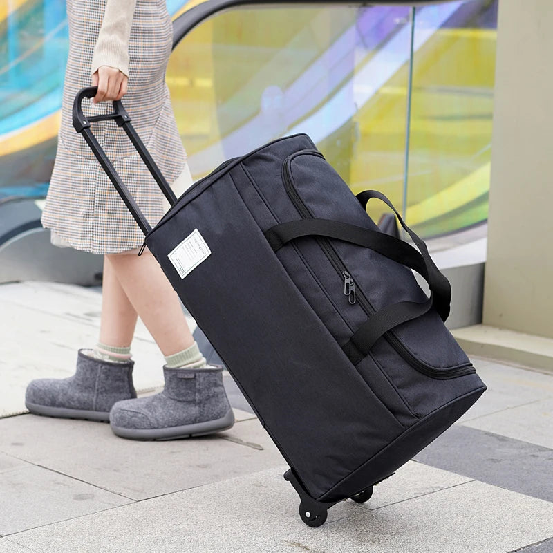 Wasserdichte Reisetasche mit Rollen – Geräumiges und stabiles Gepäck mit Griff für Geschäftsreisen, Fitness und Kurzurlaube