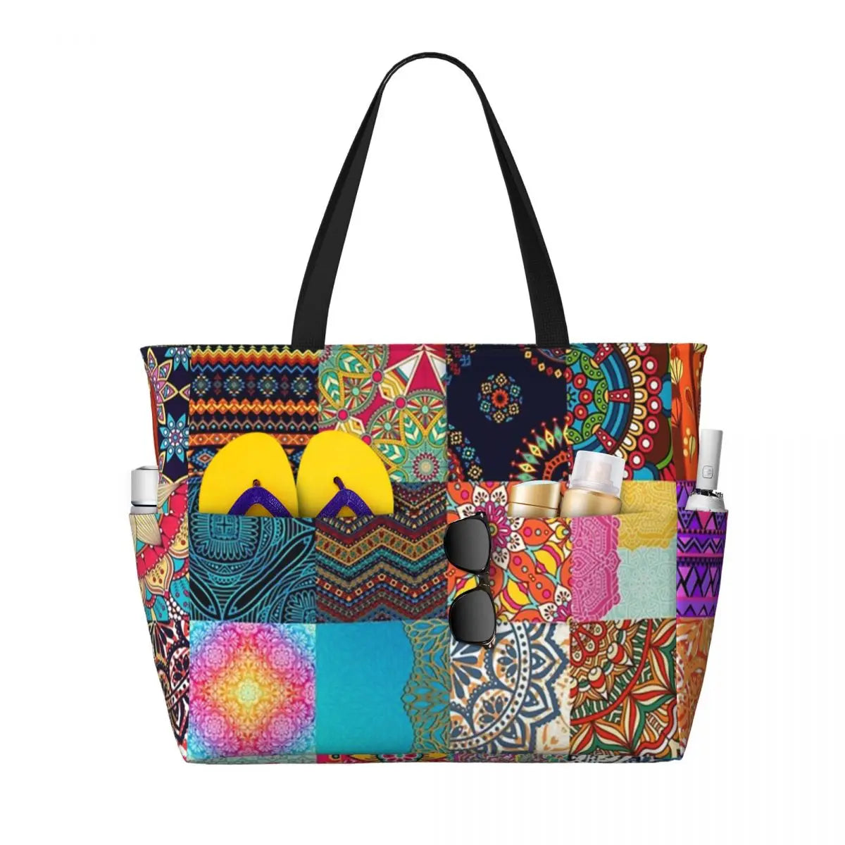 Custom Ethnic Print Travel Tote Bag Women Large Capacity
