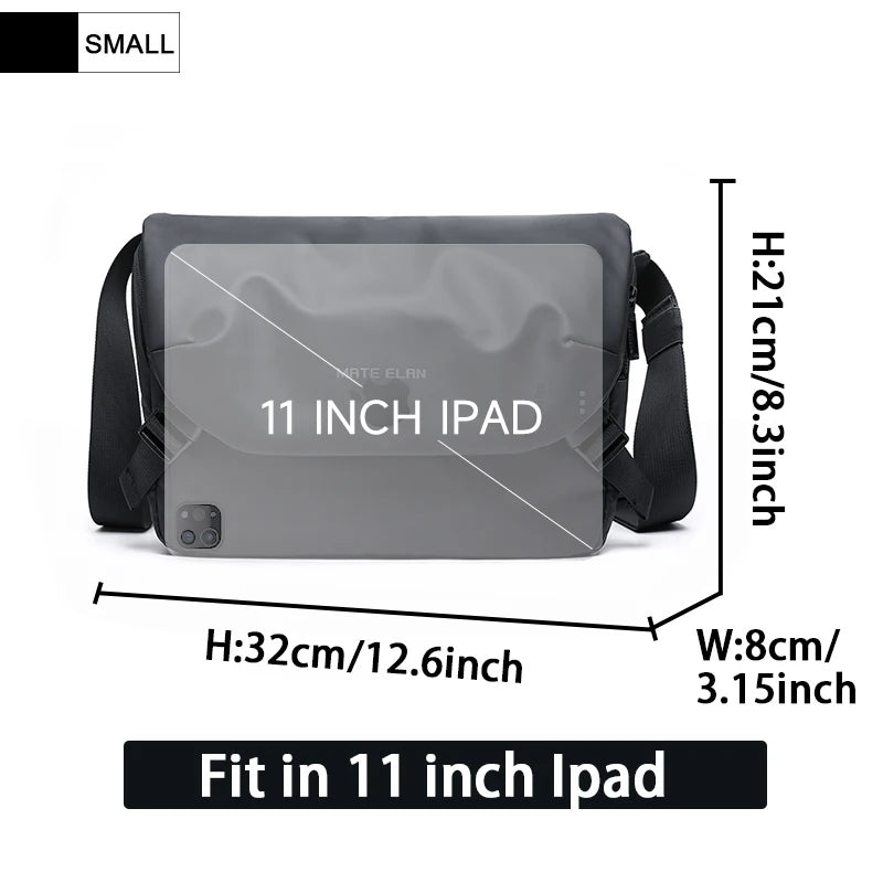 Stilvoller Minimalismus, wasserdichte Umhängetasche für Herren, Laptop, Messenger-Tasche, einfache, lässige Reise-Schultertasche aus Nylon für Männer, Schultasche
