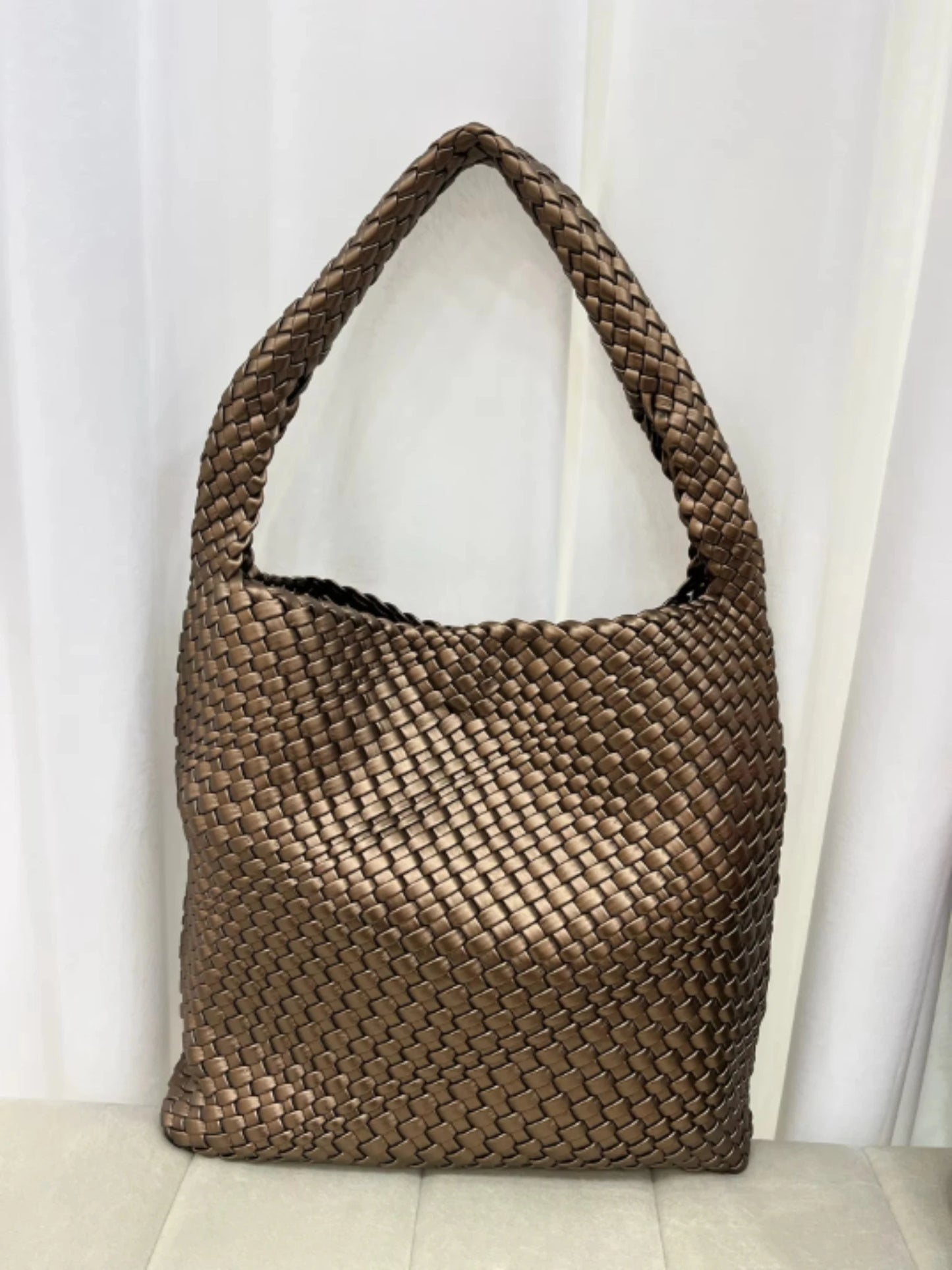 Modische Handtasche aus PU-Leder für Damen – gestreifte Tragetasche für die Arbeit und den Alltag