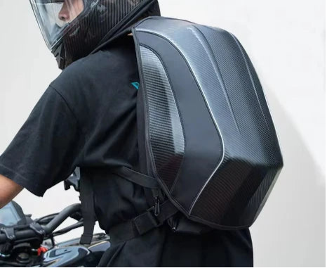 Wasserdichter Motorradrucksack aus Kohlefaser – Helmaufbewahrungstasche für Motocross, Rennen und Reisen (Sacoche Moto)