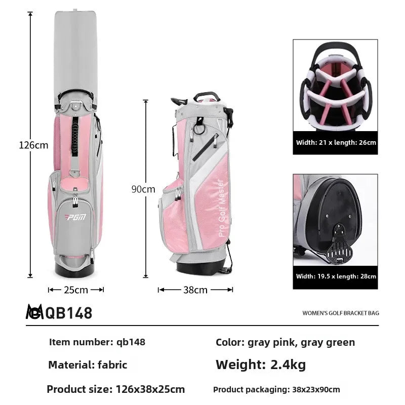 PGM Pink Damen Golftasche QB148 – Leichte 7-Wege-Trennwand-Standtasche mit Halterungsunterstützung