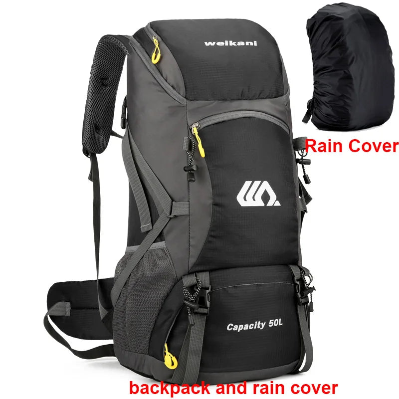 50L wasserdichter Wanderrucksack – Reise- und Campingrucksack mit großem Fassungsvermögen