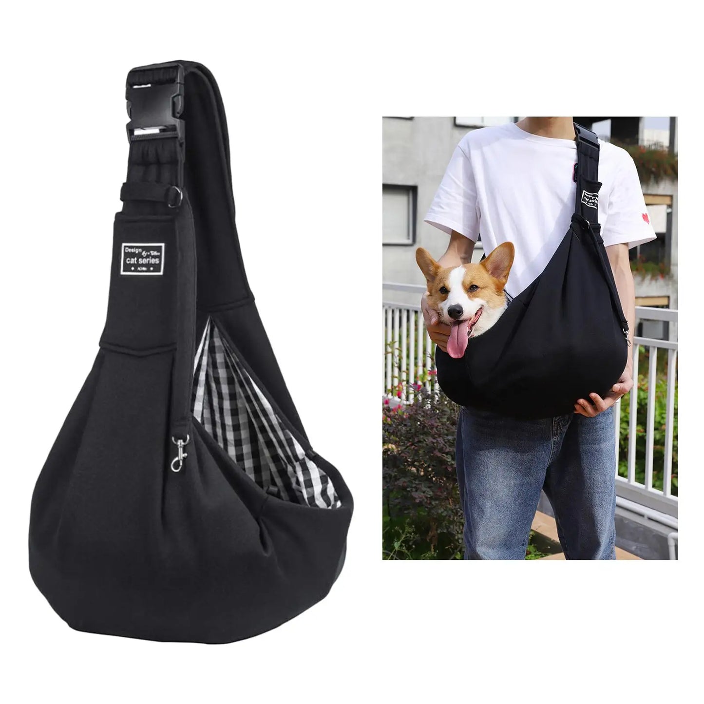 Adjustable Folding Pet Carrier Sling – Breathable Eco-Friendly Crossbody Dog Bag for Travel & Daily Use