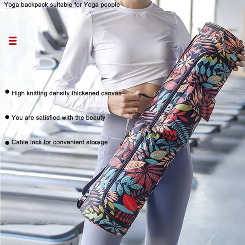 Yogamattentasche für Damen – Sporttasche mit Blumen- und farbenfrohem Design für Fitness, Pilates und Reisen