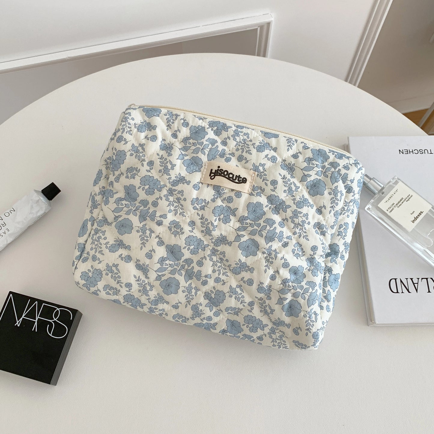 3-teiliges Kosmetiktaschen-Set aus Baumwolle mit Blumenmuster – Reise-Organizer-Taschen mit großem Fassungsvermögen für Damen