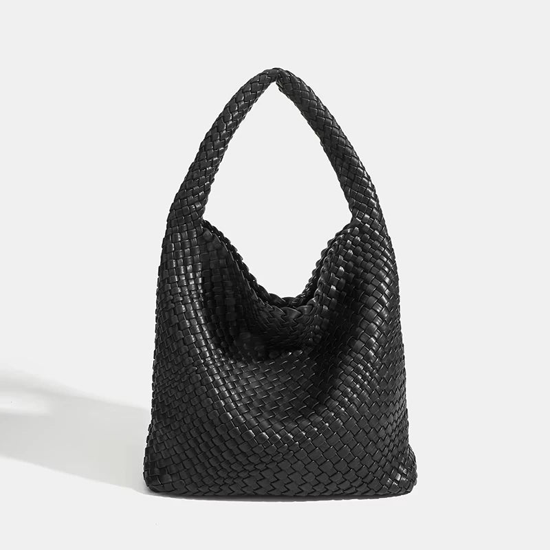 Modische Handtasche aus PU-Leder für Damen – gestreifte Tragetasche für die Arbeit und den Alltag