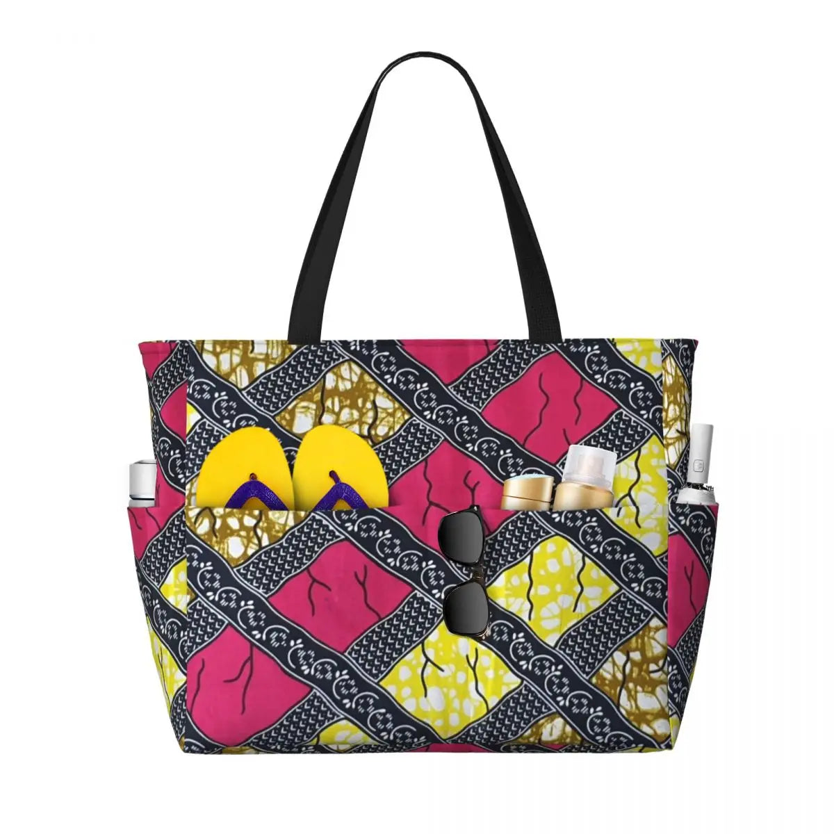 Custom Ethnic Print Travel Tote Bag Women Large Capacity