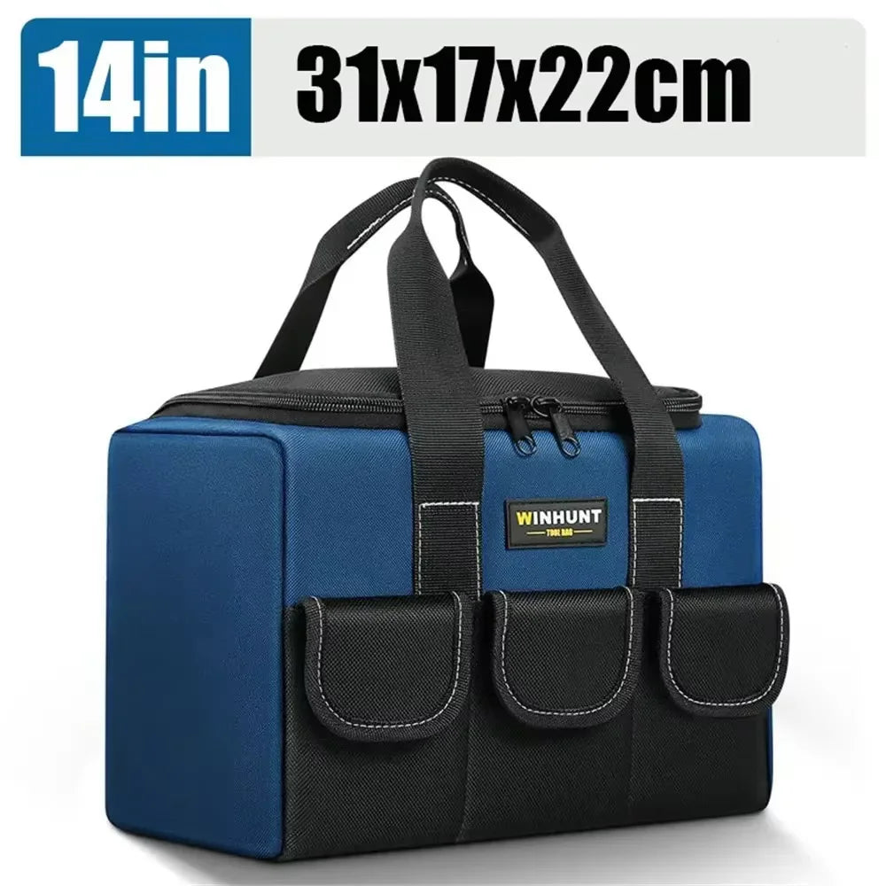 Wasserdichte Werkzeugtasche mit 30 % mehr Kapazität – Werkzeugtasche mit mehreren Taschen für Elektriker und Bauunternehmer