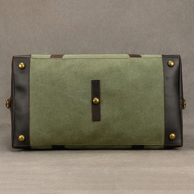 Reisetasche aus Canvas-Leder für Herren – Großes Wochenend-Schultergepäck