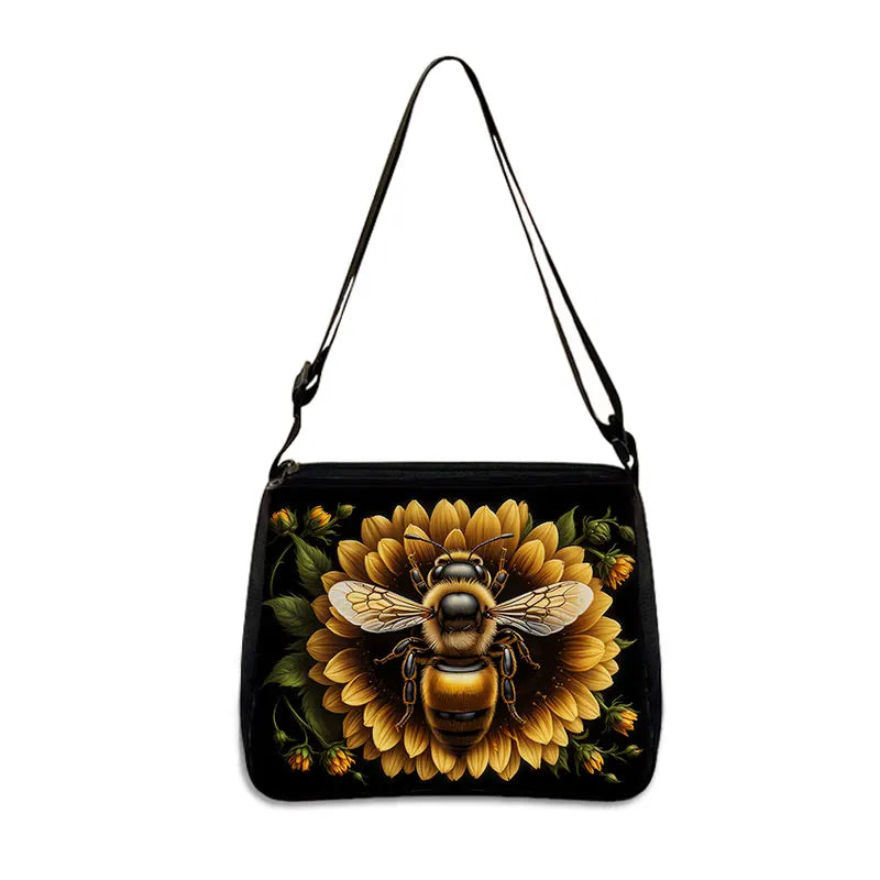 Umhängetasche mit Bienen-Print – Süße Handtasche und Handy-Geldbörse mit Honigbiene für Damen | Lustiges Reisegeschenk und Alltagsstil