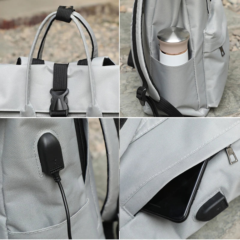 Laptop-Rucksack zum Umklappen für Damen – Lässiger Tagesrucksack für Mädchen, Schule und Reisen"
