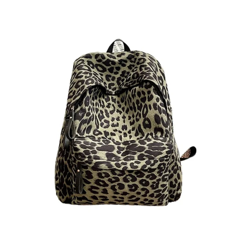 Modischer Rucksack für Damen mit Leopardenmuster – Stilvolle Tasche mit großem Fassungsvermögen für Reisen, Schule und den täglichen Gebrauch