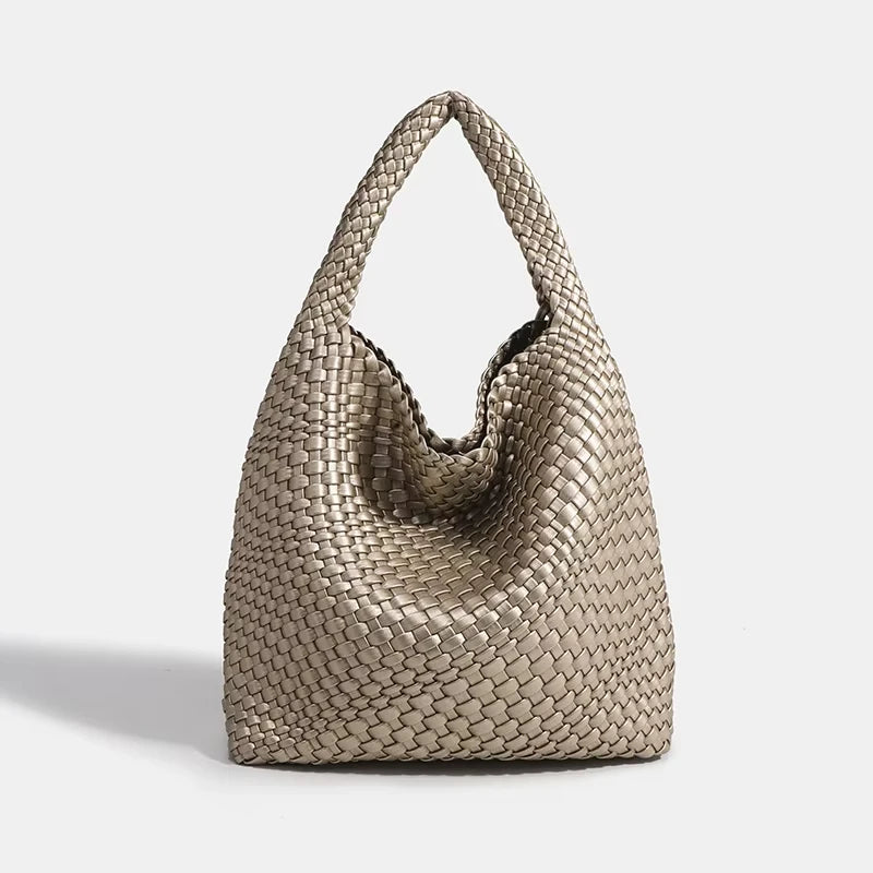 Modische Handtasche aus PU-Leder für Damen – gestreifte Tragetasche für die Arbeit und den Alltag