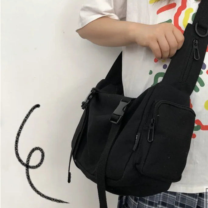 Damen Canvas Crossbody Bag – Lässige Schulterhandtasche für den täglichen Gebrauch und Reisen