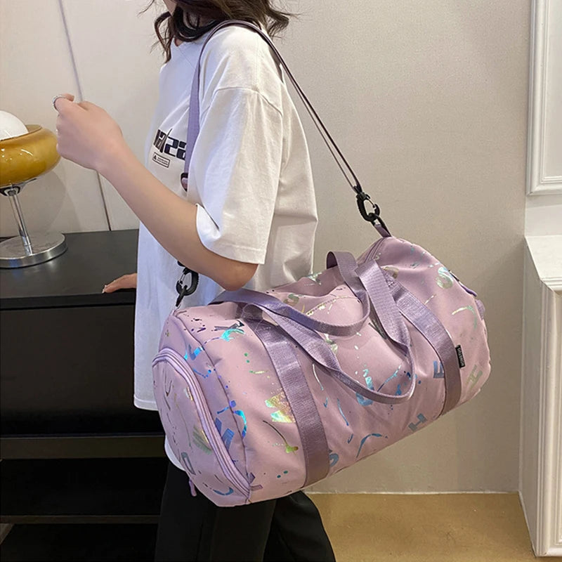 Gym Yoga Sport Dance Bag For Girl Boy Graffiti Letters Printing Fitness