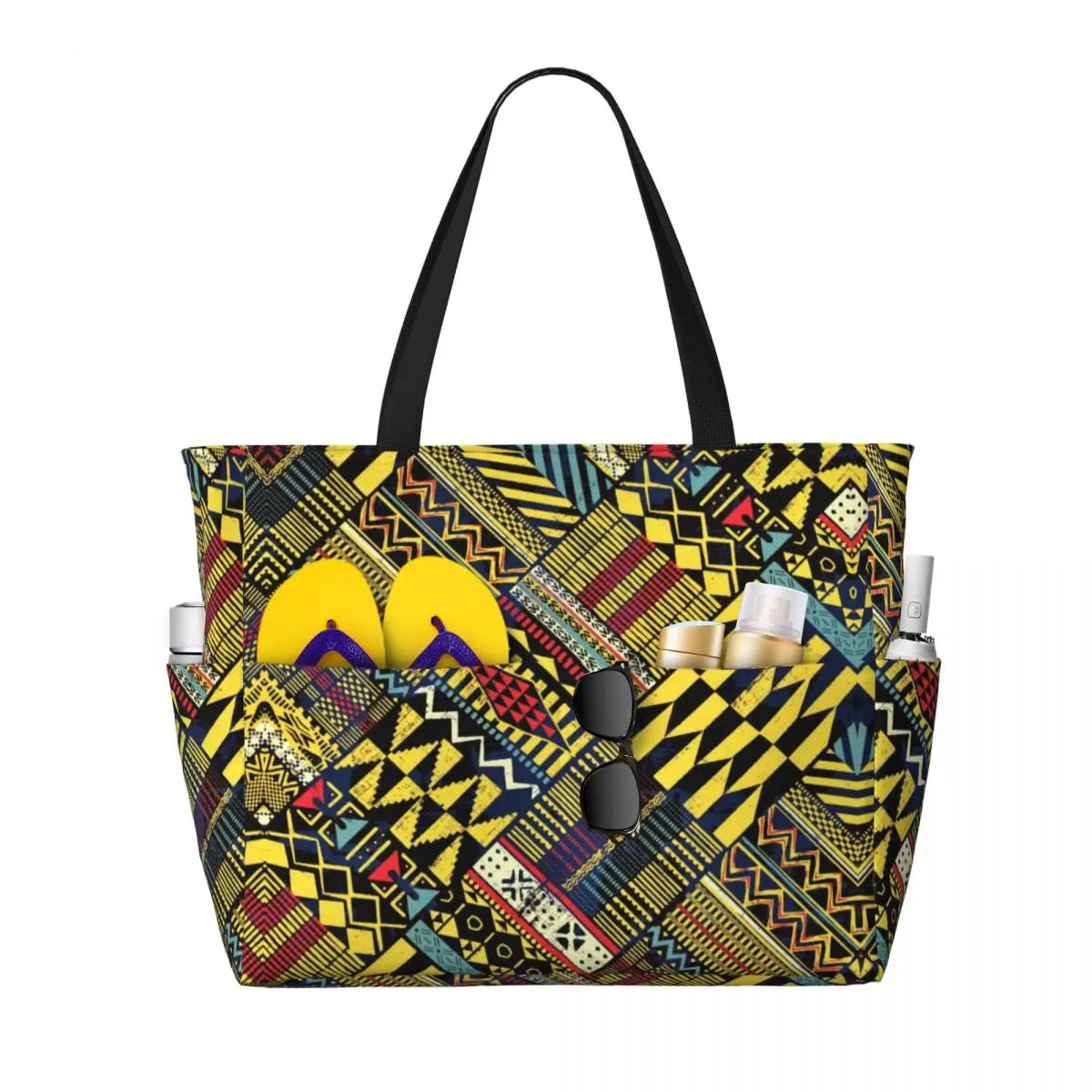 Custom Ethnic Print Travel Tote Bag Women Large Capacity