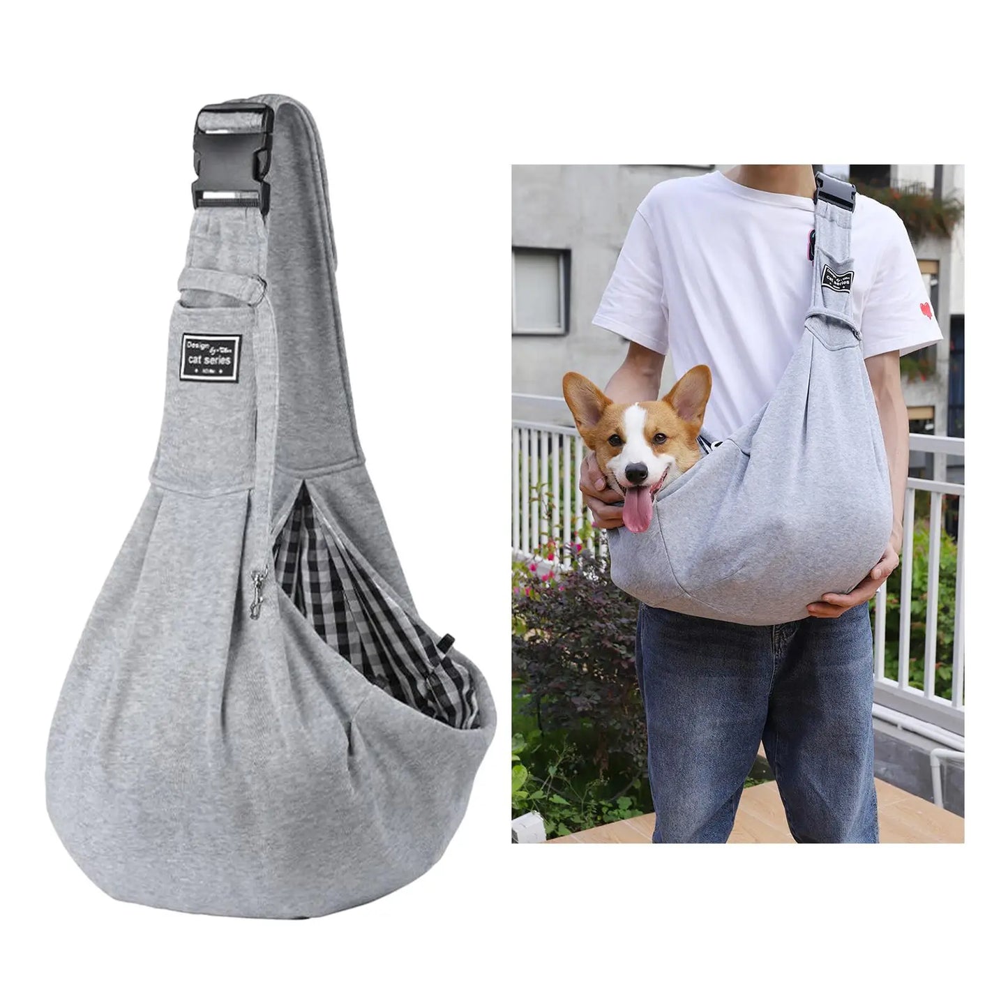 Adjustable Folding Pet Carrier Sling – Breathable Eco-Friendly Crossbody Dog Bag for Travel & Daily Use