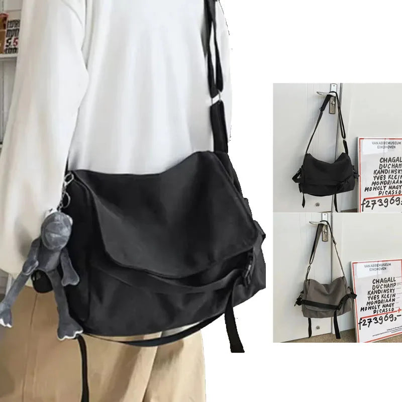 Canvas Messenger Crossbody Schultertasche – Handtasche mit großem Fassungsvermögen für Reisen, Arbeit und den täglichen Gebrauch
