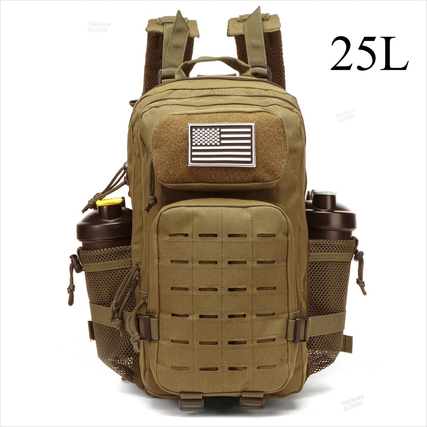 25L/50L Tactical MOLLE Backpack – Hunting, Hiking & Gym Rucksack for Men with 2 Bottle Holders, EDC Outdoor Bag