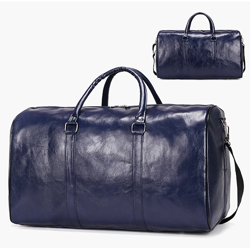 Independent Reisetasche aus PU-Leder für Herren – Schulterhandtasche mit großem Fassungsvermögen und Reißverschluss