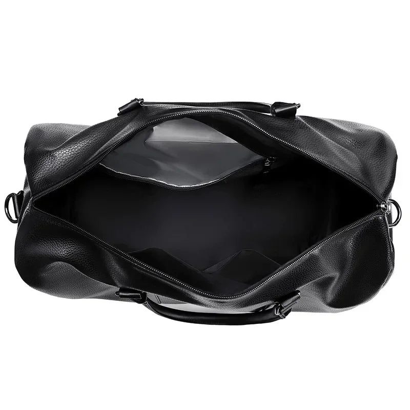 JustGO Leather Travel Bags Men's Handbags Shoulder Vintage Duffle