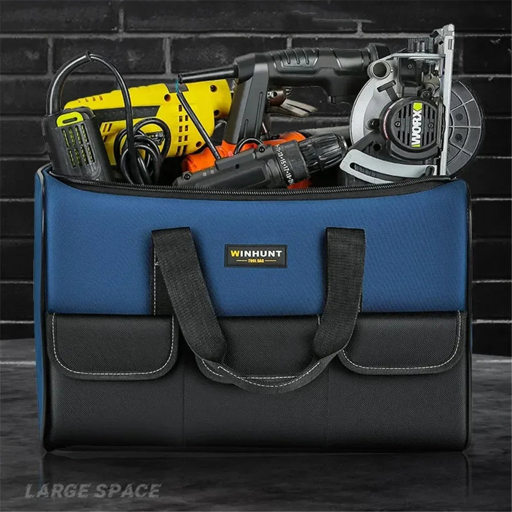Wasserdichte Werkzeugtasche mit 30 % mehr Kapazität – Werkzeugtasche mit mehreren Taschen für Elektriker und Bauunternehmer