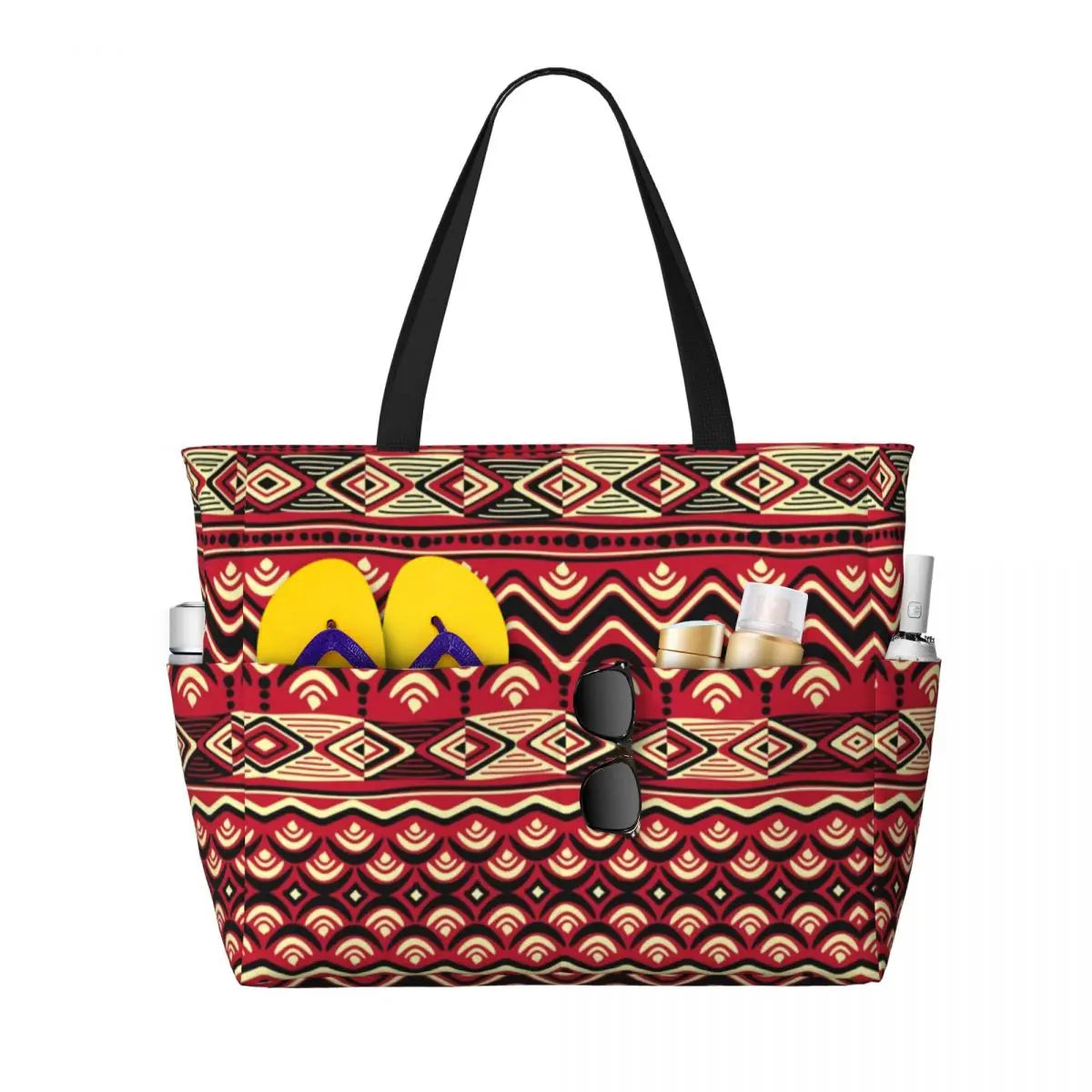 Custom Ethnic Print Travel Tote Bag Women Large Capacity