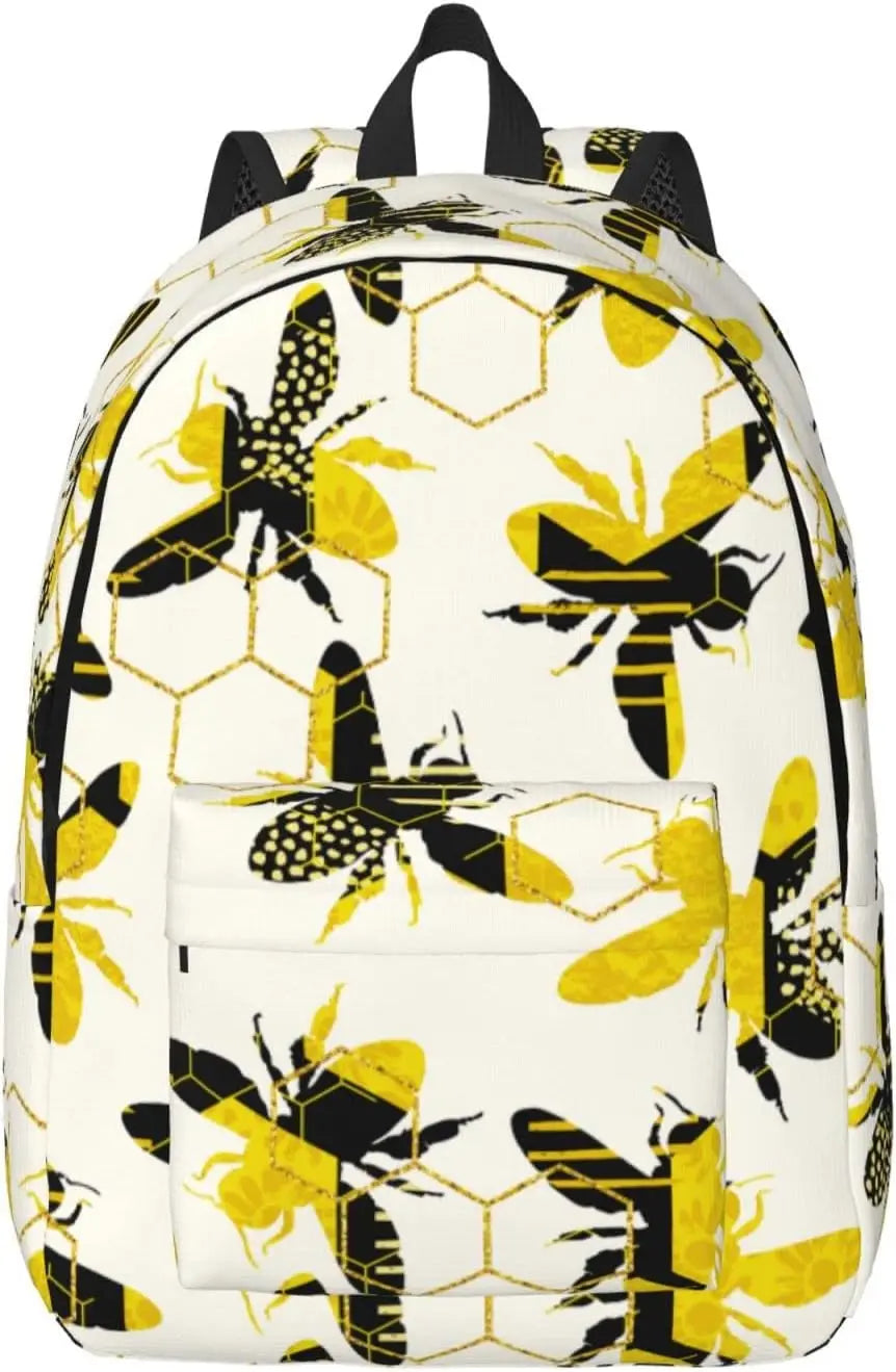 Honey Bee Canvas Laptop-Rucksack – Leichter Unisex-Tagesrucksack für Reisen und Outdoor