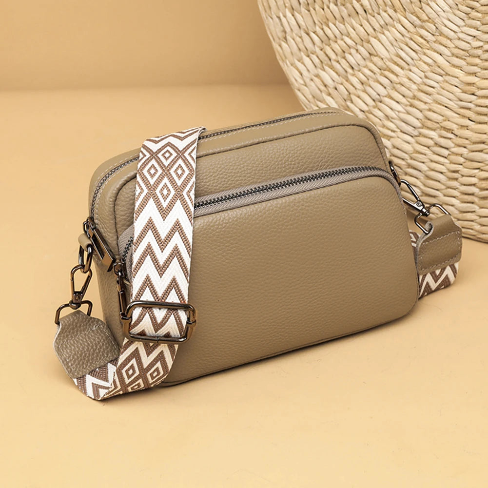 Echtleder Damen Crossbody Schultertasche - Stylische Handytasche mit verstellbarem Riemen