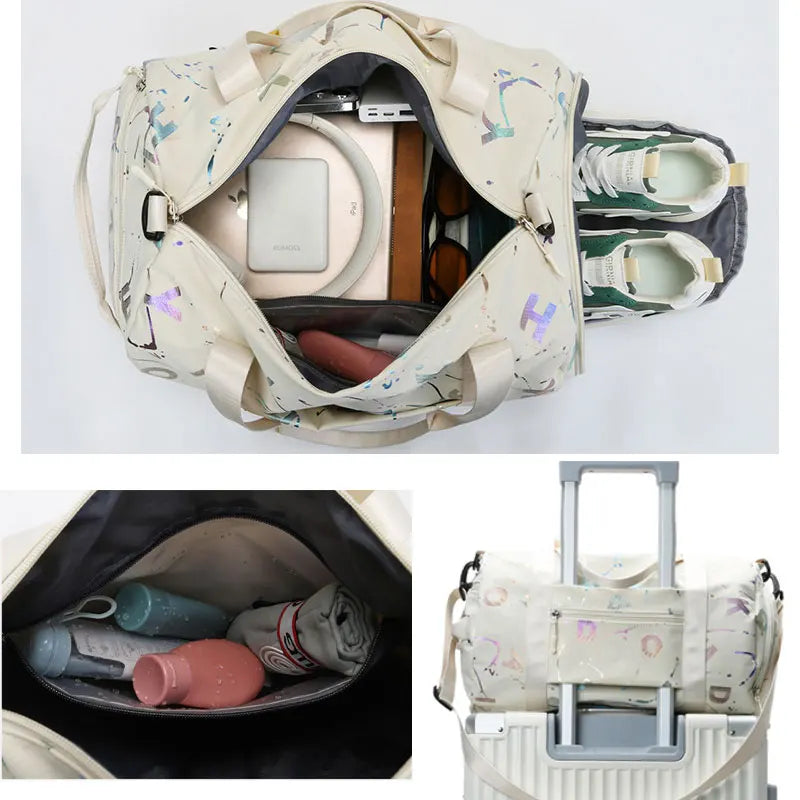 Gym Yoga Sport Dance Bag For Girl Boy Graffiti Letters Printing Fitness