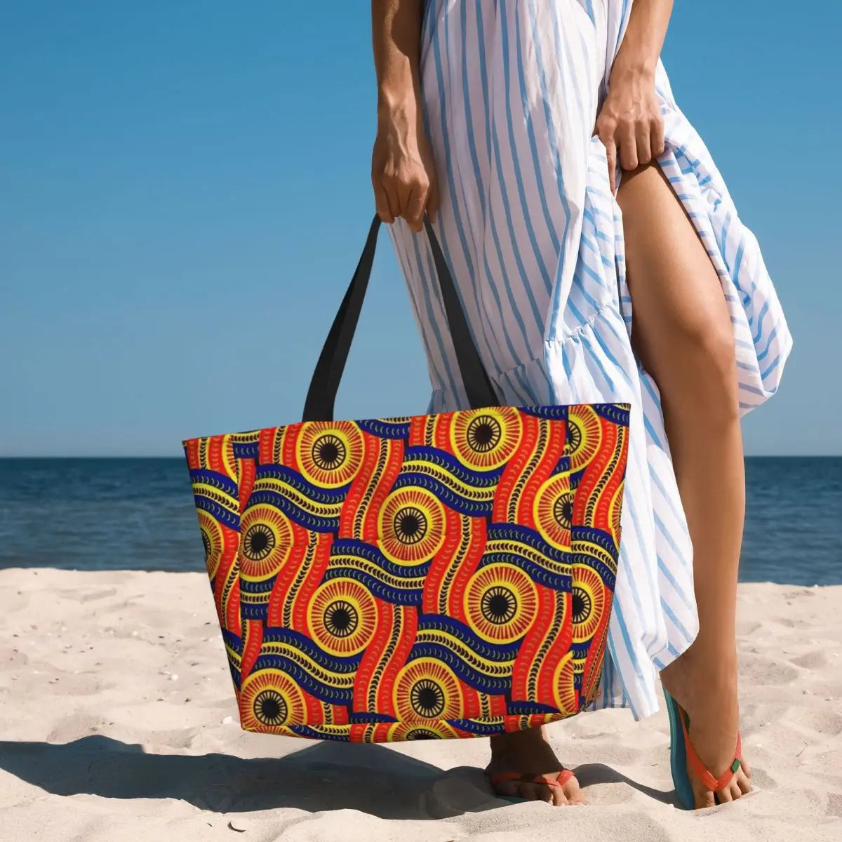 Custom Ethnic Print Travel Tote Bag Women Large Capacity