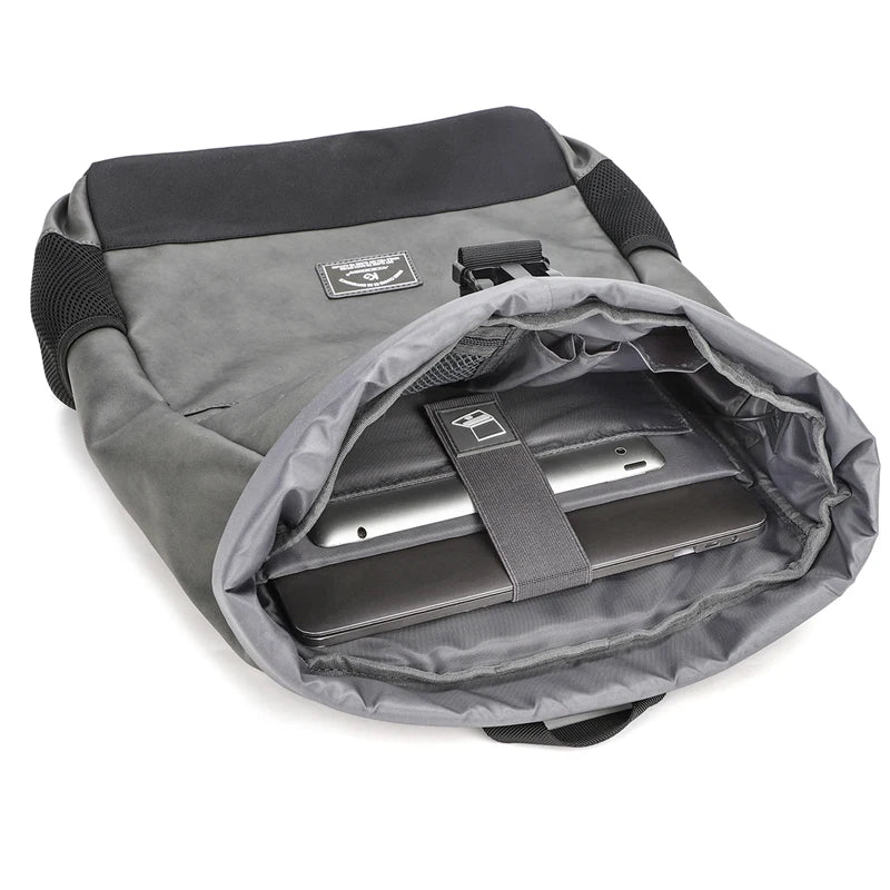 Luxuriöser, wasserdichter Rolltop-Rucksack aus PU-Leder – leichter, stylischer Rucksack für Reisen, Arbeit und den täglichen Gebrauch