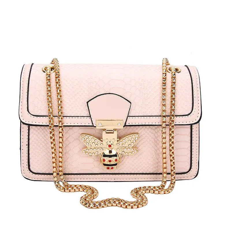 Luxuriöse Bee Lock Handtasche für Damen – Tragetasche und Umhängetasche aus Leder mit Krokodilprägung | Schicker, lässiger Stil mit Designer-Flair