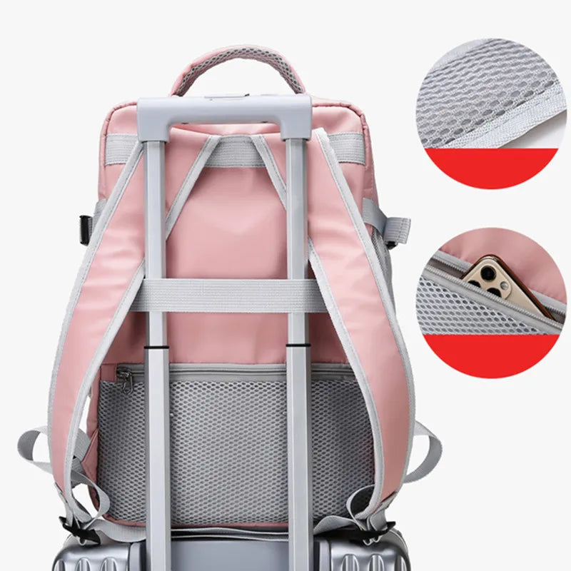 Wasserdichter Laptop-Reiserucksack mit großer Kapazität – Diebstahlsichere USB-Ladetasche für Arbeit, Schule und Beruf