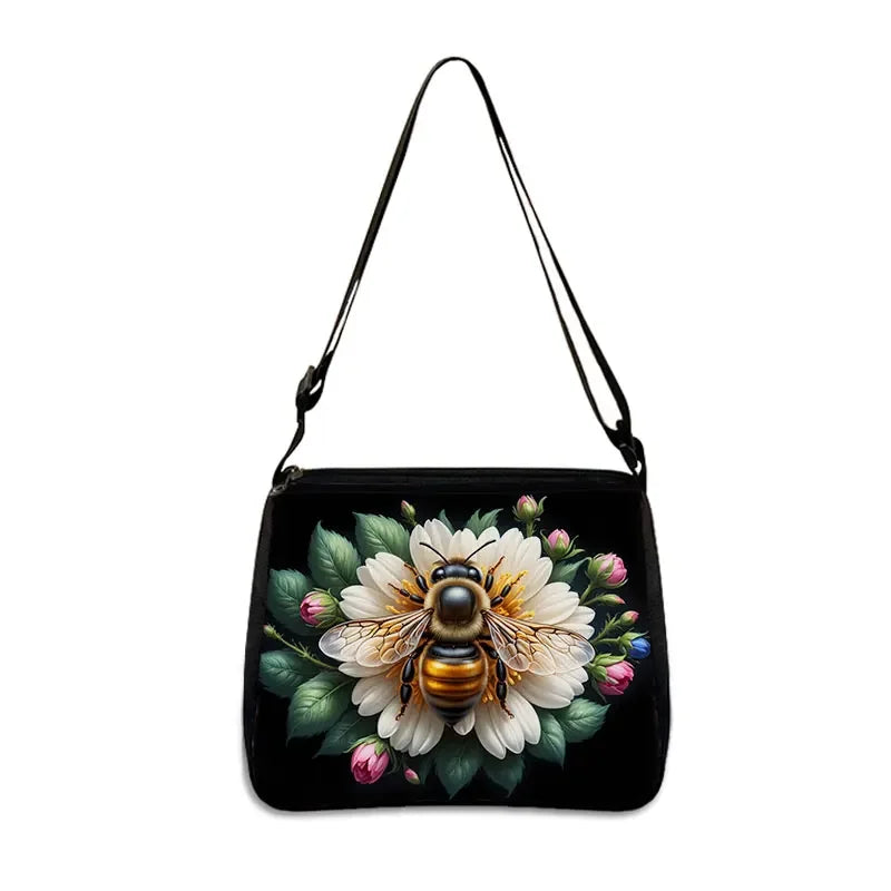 Umhängetasche mit Bienen-Print – Süße Handtasche und Handy-Geldbörse mit Honigbiene für Damen | Lustiges Reisegeschenk und Alltagsstil