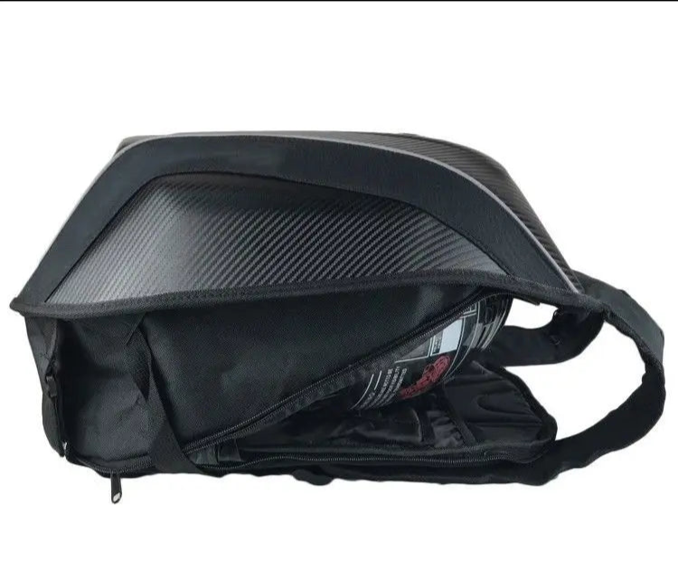 Wasserdichter Motorradrucksack aus Kohlefaser – Helmaufbewahrungstasche für Motocross, Rennen und Reisen (Sacoche Moto)
