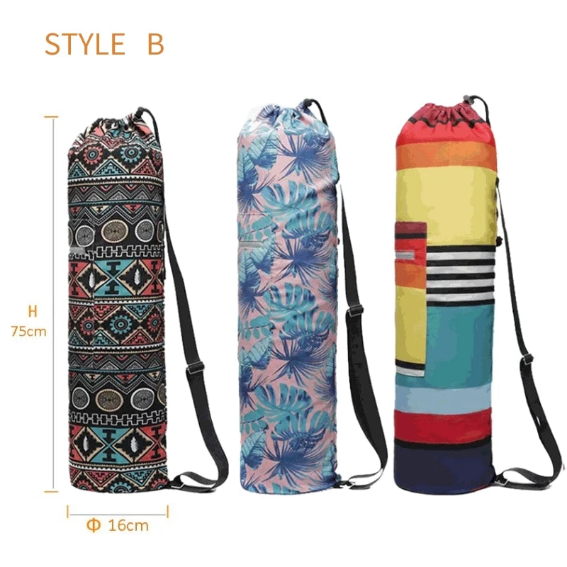 Yogamattentasche für Damen – Sporttasche mit Blumen- und farbenfrohem Design für Fitness, Pilates und Reisen