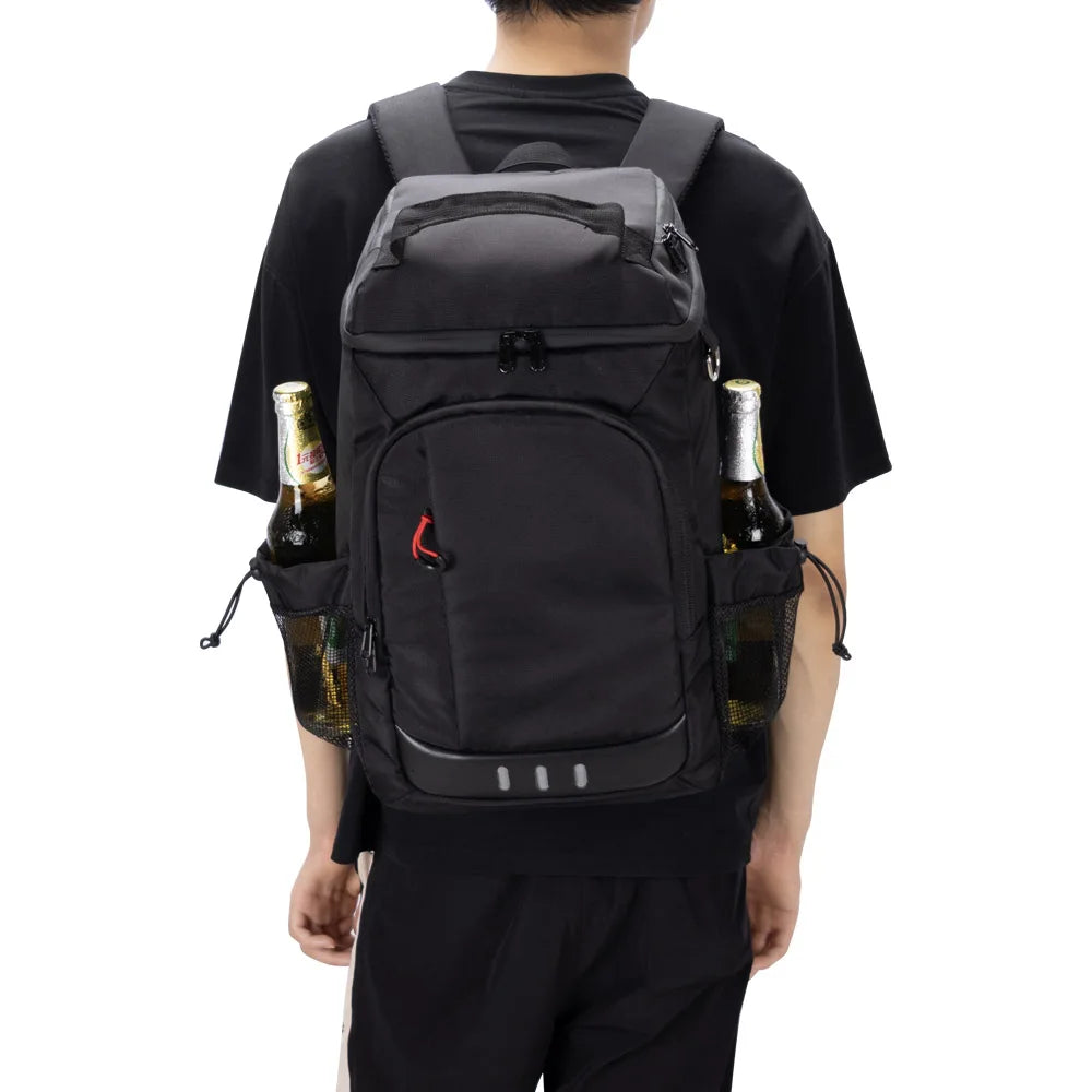 Isolierter Picknick-Kühlrucksack mit großem Fassungsvermögen – Auslaufsichere Thermo-Lunchtasche für Camping, Wandern und Mahlzeiten im Freien mit Flaschenöffner