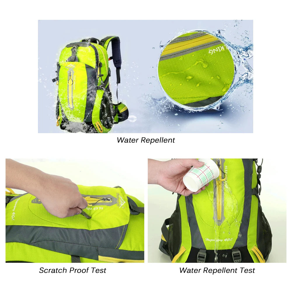 40L Water Resistant Travel Backpack Camp Hiking Trekking Climb