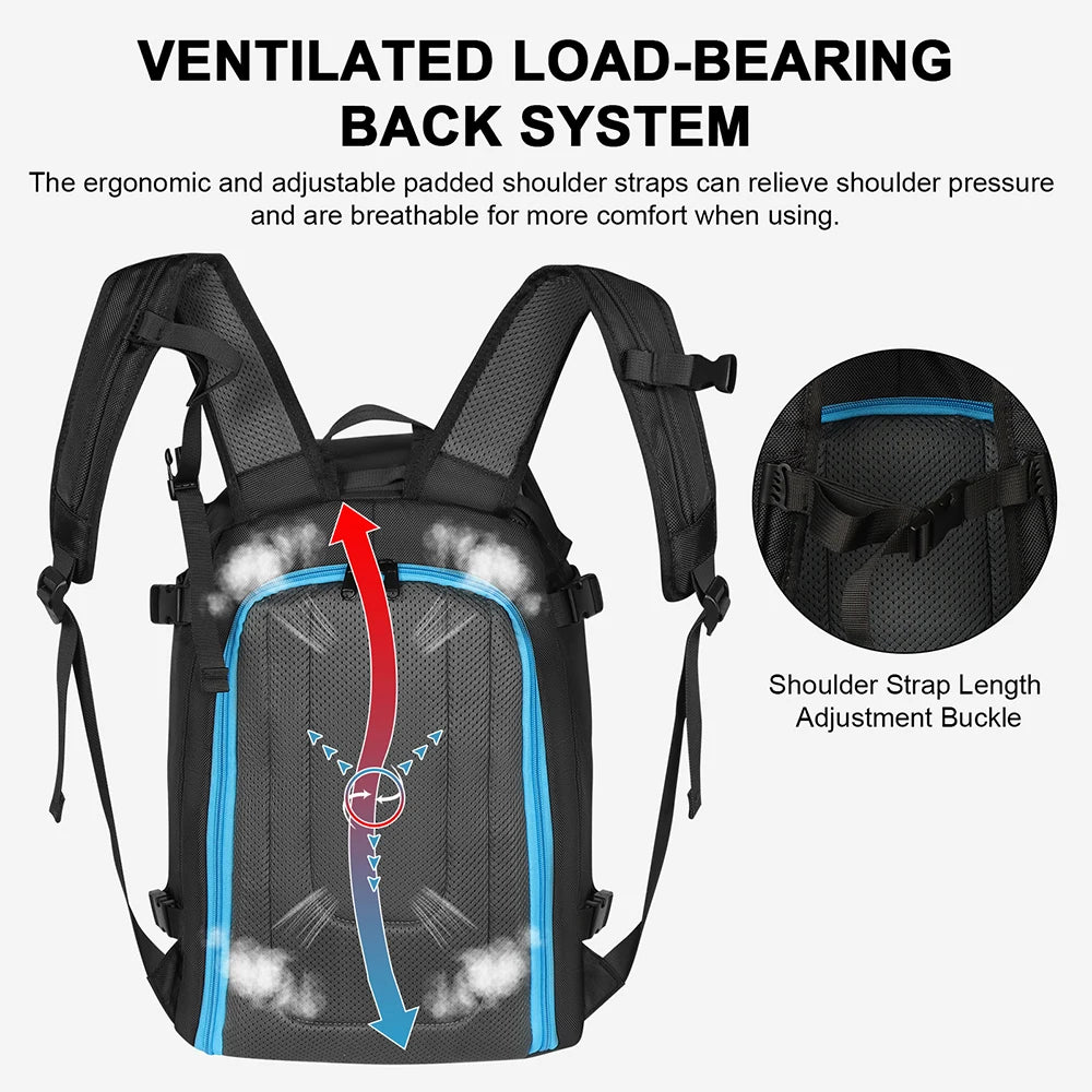 50L Ski Boot Bag Backpack – Waterproof Travel Snowboard Gear Bag with Helmet & Goggles Storage, Dry/Wet Separation