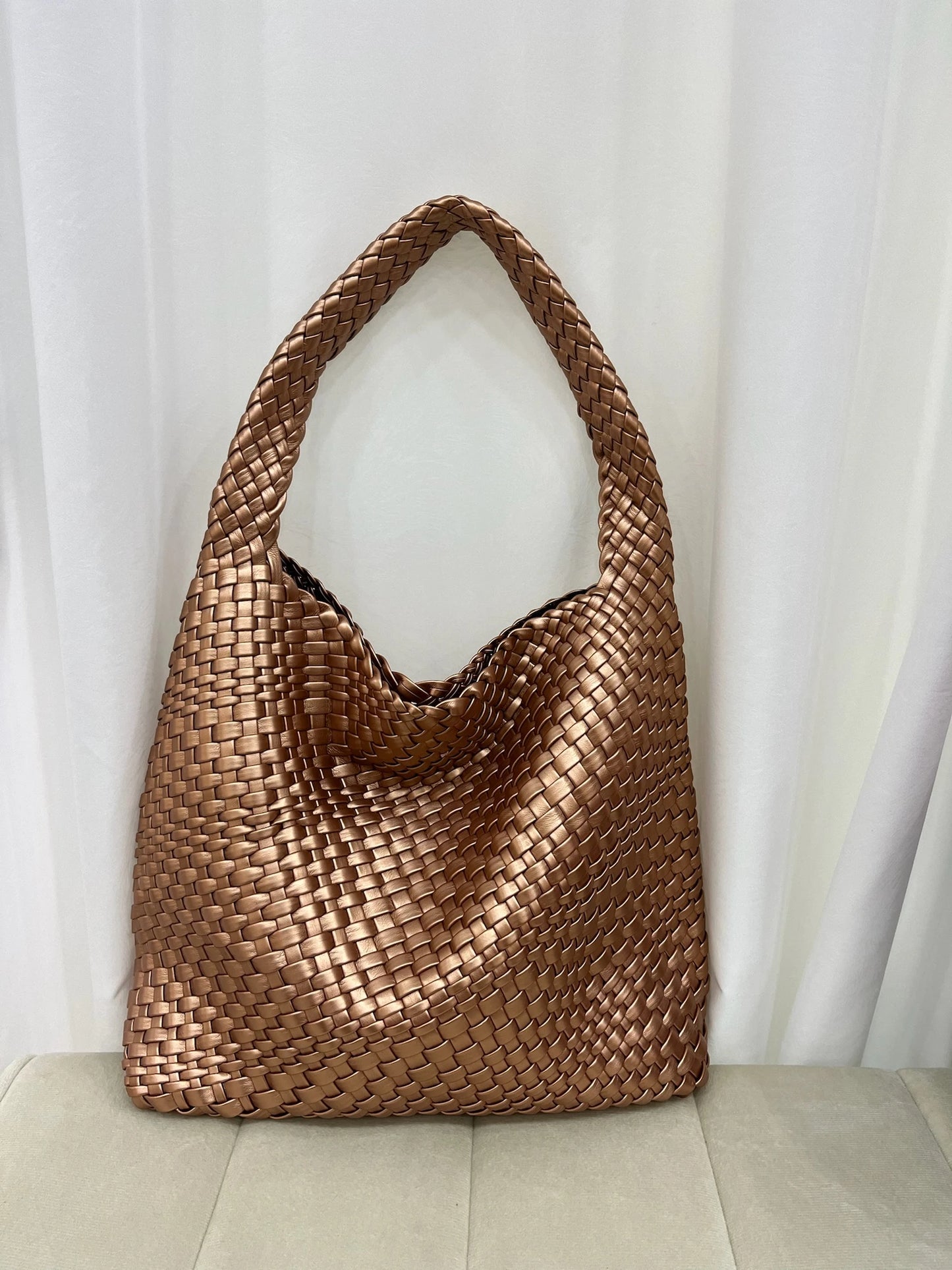 Modische Handtasche aus PU-Leder für Damen – gestreifte Tragetasche für die Arbeit und den Alltag
