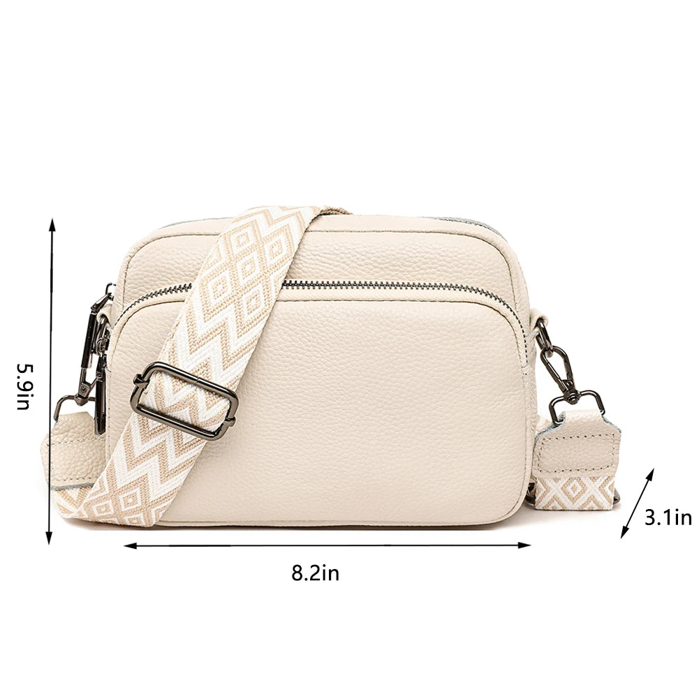 Umhängetasche aus echtem Leder für Damen – Elegante Handtasche in Marineblau für Arbeit, Reisen und den Alltag