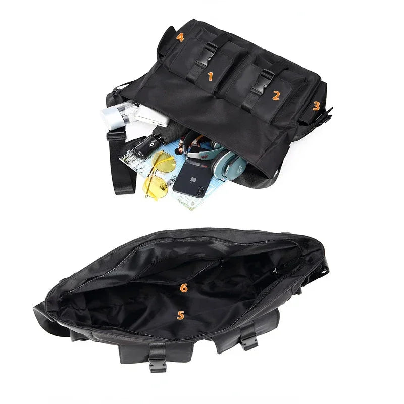 Große, wasserdichte Messenger Bag für Herren – Lässige Umhängetasche mit großem Fassungsvermögen für Arbeit und Reisen