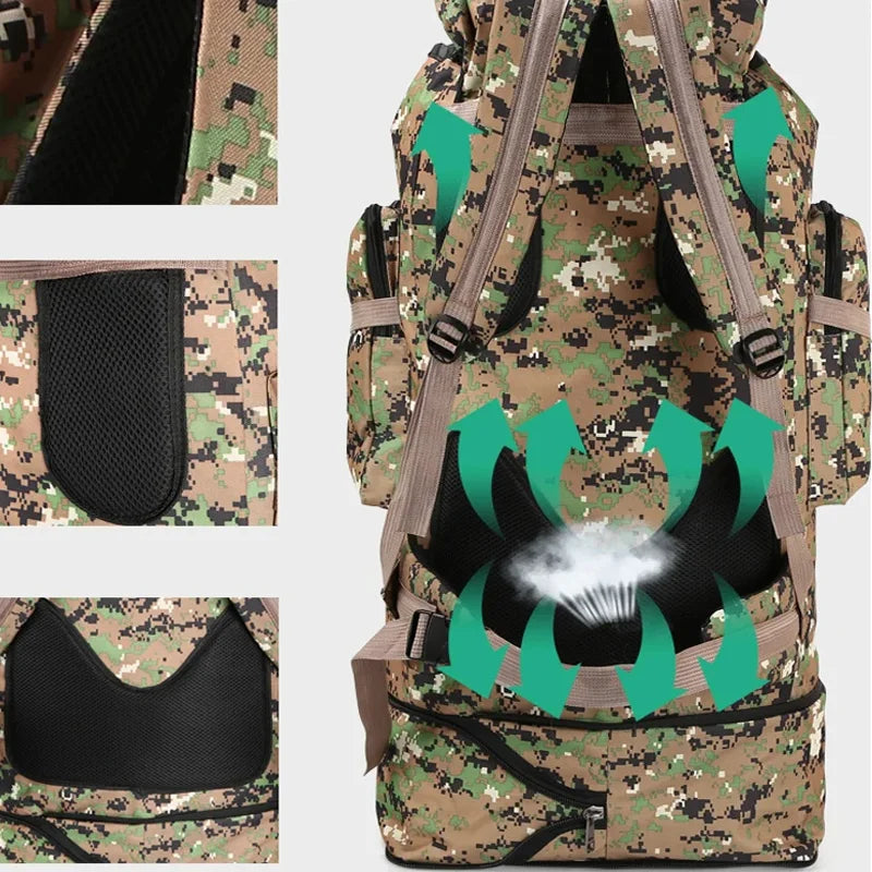 100L Taktischer Molle-Rucksack – Extra großer Rucksack im Militärstil zum Wandern, Camping und Reisen