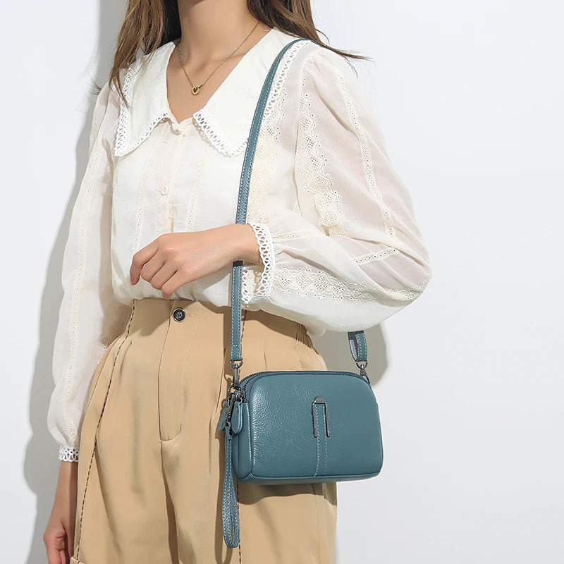 Luxuriöse Crossbody-Handytasche aus echtem Leder – Elegante Schultertasche für Damen