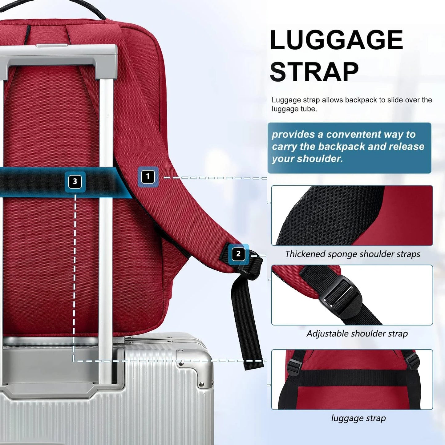 Leichter Laptop-Rucksack für Damen – Elegante Business-Tasche mit Seitentaschen für Arbeit und Reisen