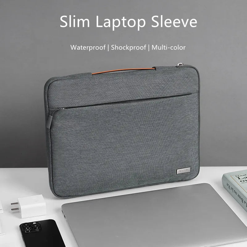 Stoßfeste Laptophülle mit mehreren Taschen und Griff – Passend für MacBook Air 13,6'', MacBook Pro 14'' und 16,2'' M3