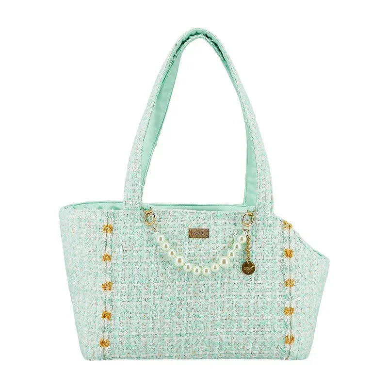 Luxury Plaid Small Dog Carrier Shoulder Bag – Soft-Sided Travel Handbag for Cats & Puppies