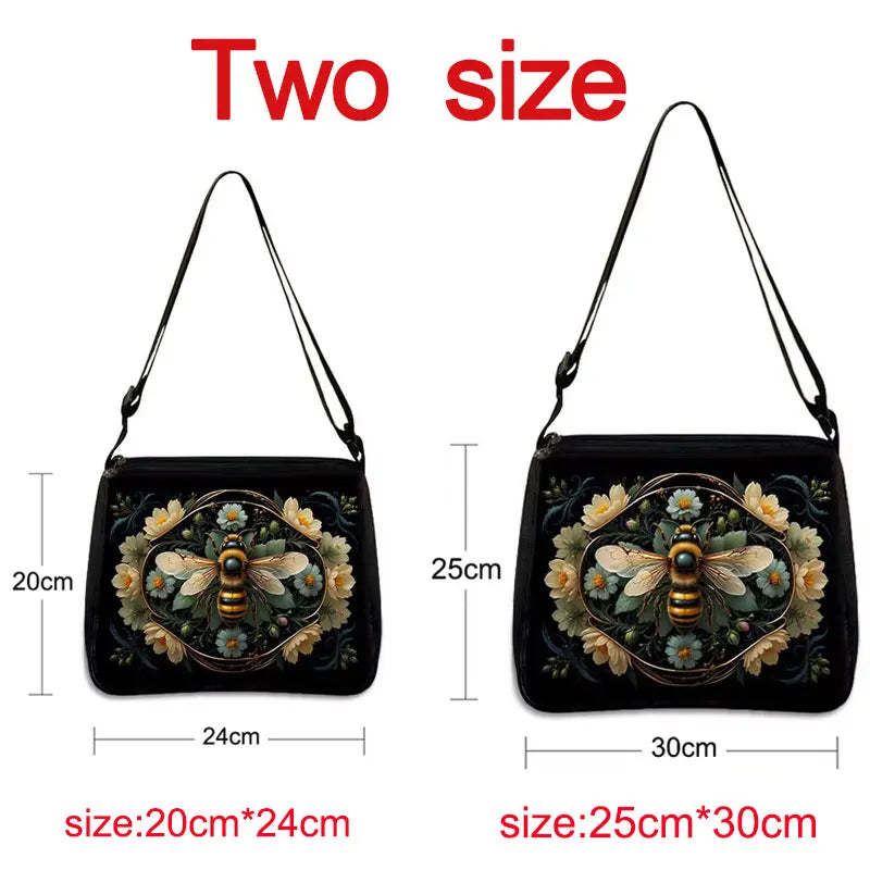 Umhängetasche mit Bienen-Print – Süße Handtasche und Handy-Geldbörse mit Honigbiene für Damen | Lustiges Reisegeschenk und Alltagsstil